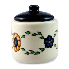 Novica Floral Hand Painted Ceramic 13 oz. Sugar Bowl with Lid NVC7837